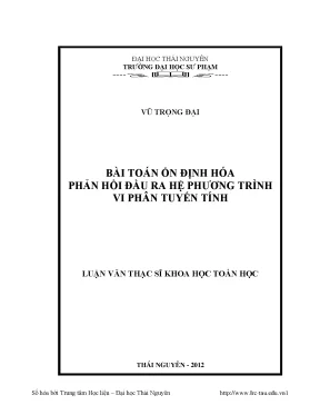 Bài Toán Ổn Định Hóa Phản Hồi Đầu Ra Hệ Phương Trình Vi Phân