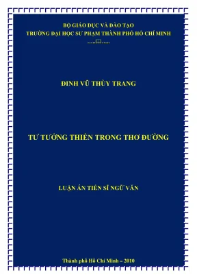 Tư Tưởng Thiền Trong Thơ Đường: Nghiên Cứu Luận Án Tiến