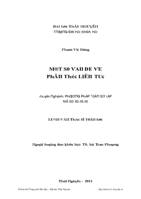Phân Thức Liên Tục: Những Vấn Đề Cần Lưu Ý