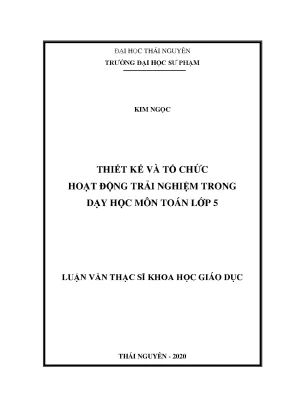 Thiết Kế Hoạt Động Trải Nghiệm Trong Dạy Học Toán Lớp 5