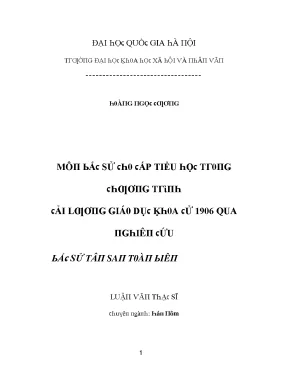 Luận Văn Về Lịch Sử Xã Hội Việt Nam Từ Năm 1906