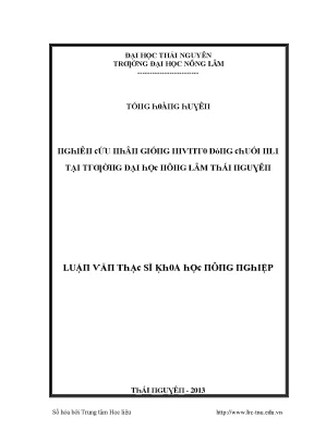Nghiên cứu nhân giống invitro dòng chuối NL1 tại Đại học