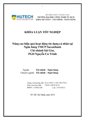 Nâng cao hiệu quả tín dụng cá nhân tại Sacombank Chi