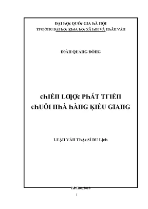 Chiến Lược Phát Triển Chuỗi Nhà Hàng Kiều Giang