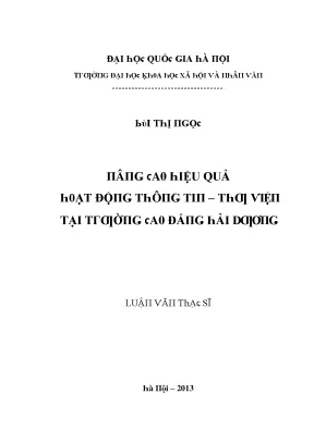 Nghiên Cứu Hiệu Quả Hoạt Động Tại Trường Đại Học Khoa 