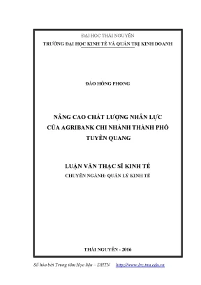 Nâng Cao Chất Lượng Nhân Lực Tại Agribank Chi Nhánh