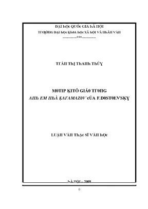 Nghiên Cứu Về Tác Phẩm Của F. Dostoevsky Tại Đại Học 