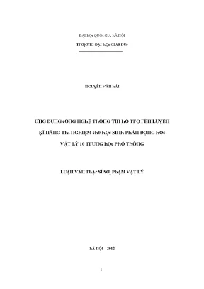 Nghiên Cứu Về Phương Pháp Giảng Dạy Vật Lý Tại Đại Học