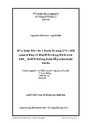 Nghiên cứu về phương pháp dạy học văn học tại trường THPT