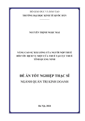 Nâng Cao Sự Hài Lòng Của Người Nộp Thuế Đối Với Dịch Vụ