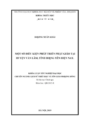 Phát Triển Phật Giáo Tại Huyện Văn Lâm, Tỉnh Hưng Yên: