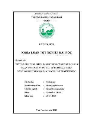Giải Pháp Tăng Cường Quản Lý Ngân Sách Nhà Nước Đầu Tư