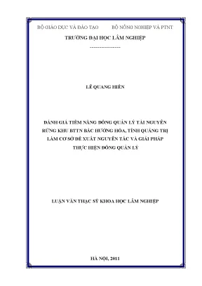 Đánh Giá Tiềm Năng Đồng Quản Lý Tài Nguyên Rừng Tại Khu