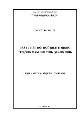 Quản lý giáo dục mầm non tại Đại học Quốc gia Hà Nội