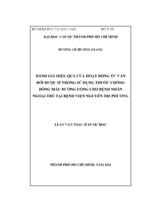 Đánh Giá Hiệu Quả Hoạt Động Tư Vấn Dược Sĩ Về Sử Dụng 