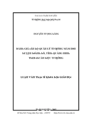 Đánh giá cán bộ quản lý trường mầm non huyện Hoành Bồ,