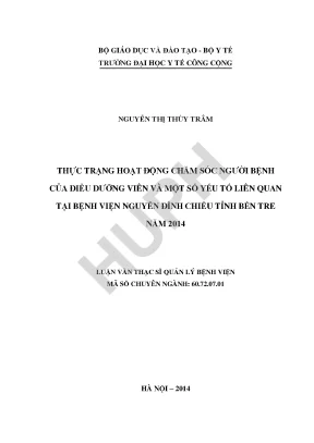 Thực Trạng Chăm Sóc Người Bệnh Tại Bệnh Viện Nguyễn Đình