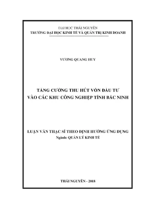 Tăng Cường Thu Hút Vốn Đầu Tư Vào Các Khu Công Nghiệp