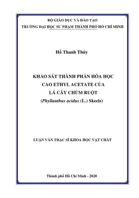 Nghiên Cứu Thành Phần Hóa Học Cao Ethyl Acetate Từ Lá