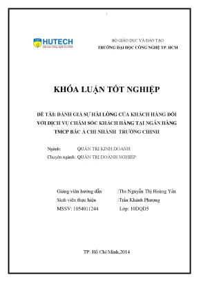 Đánh Giá Sự Hài Lòng Của Khách Hàng Tại Ngân Hàng TMCP Bắc Á