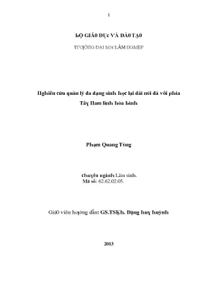 Quản lý đa dạng sinh học tại dải núi đá vôi phía Tây Nam