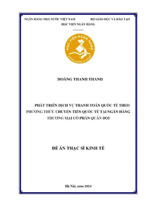 Phát Triển Dịch Vụ Thanh Toán Quốc Tế Tại Ngân Hàng