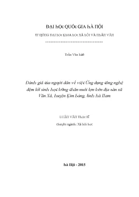 Đánh Giá Giá Trị Của Người Dân Về Dịch Vụ Công Tại Xã Vạn Xá