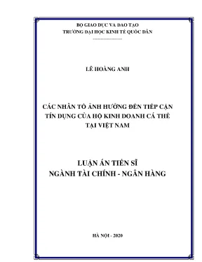 Những Nhân Tố Ảnh Hưởng Đến Tiếp Cận Tín Dụng Của Hộ