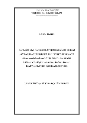 Nghiên cứu giá trị kinh tế của một số loài thực vật dưới 