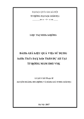 Đánh Giá Hiệu Quả Sử Dụng Hình Thức Dạy Học Tại Trường