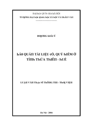 Tài Liệu Quý Hiếm Tại Đại Học Huế: Khám Phá Giá Trị Văn Hóa