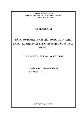 Nghiên cứu về sai số trong thiết kế kỹ thuật máy móc
