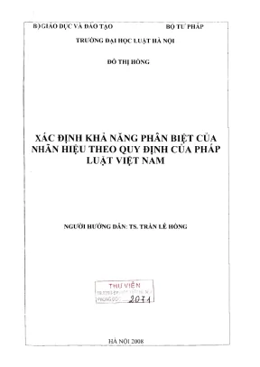Khả Năng Phân Biệt Của Nhãn Hiệu Theo Pháp Luật Việt Nam