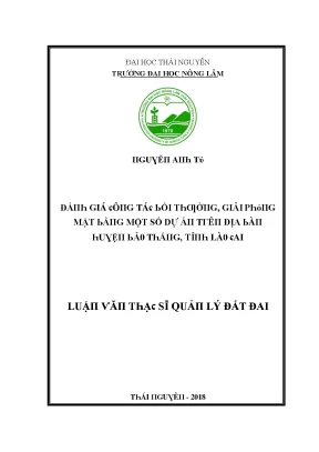 Đánh Giá Công Tác Bồi Thường Giải Phóng Mặt Bằng Tại