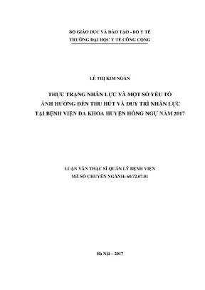 Thực Trạng Nhân Lực Y Tế Tại Bệnh Viện Đa Khoa Huyện