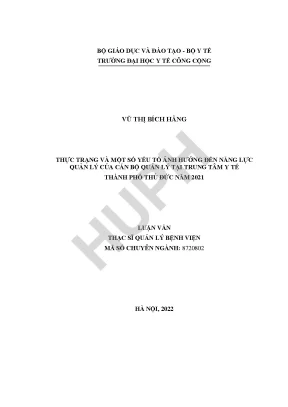 Năng Lực Quản Lý Cán Bộ Tại Trung Tâm Y Tế Thủ Đức: Thực