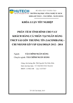 Phân Tích Tình Hình Cho Vay Khách Hàng Cá Nhân Tại
