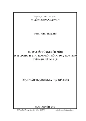 Chỉ đạo dạy học theo tiếp cận năng lực tại trường trung