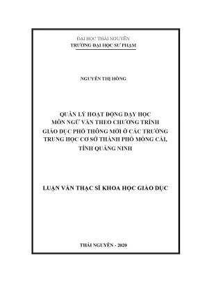 Quản Lý Hoạt Động Dạy Học Môn Ngữ Văn Theo Chương Trình