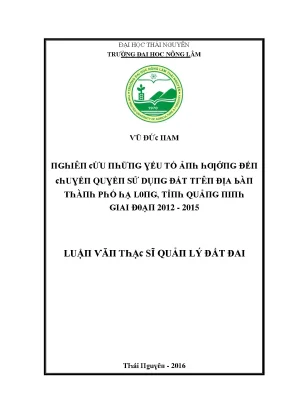 Nghiên cứu các yếu tố ảnh hưởng đến chuyển quyền sử dụng
