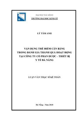 Vận Dụng Thẻ Điểm Cân Bằng Đánh Giá Thành Quả Hoạt Động