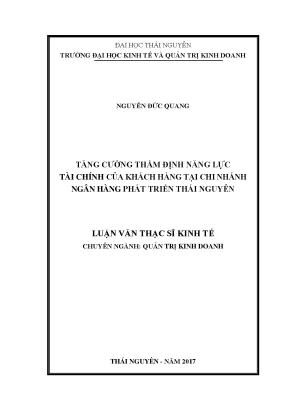Tăng Cường Thẩm Định Năng Lực Tài Chính Khách Hàng Tại