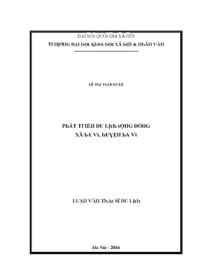 Nghiên Cứu Phát Triển Du Lịch Tại Xã Ba Vì