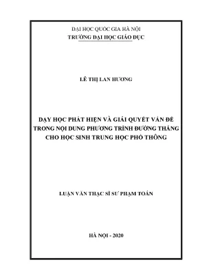 Phương Pháp Dạy Học Phát Hiện và Giải Quyết Vấn Đề Trong