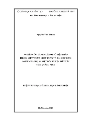 Nghiên cứu biện pháp phòng cháy chữa cháy rừng tại huyện 