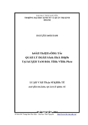 Cải thiện quản lý nhà nước tại huyện Tam Đảo, Vĩnh Phúc