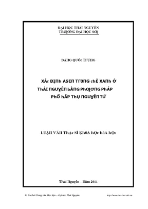 Phương pháp xác định asen trong chè xanh Thái Nguyên