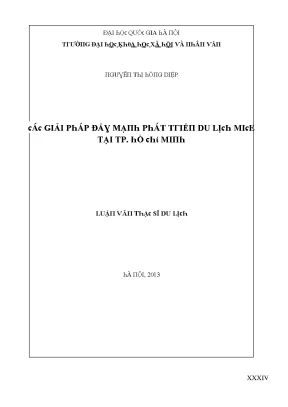 Giải pháp phát triển du lịch MICE tại TP. Hồ Chí Minh