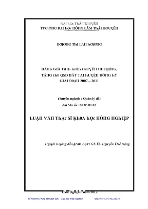 Đánh giá chuyển nhượng quyền sử dụng đất tại huyện Đồng