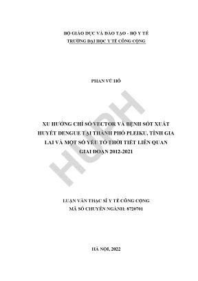 Nghiên Cứu Xu Hướng Bệnh Sốt Xuất Huyết Dengue và Yếu Tố
